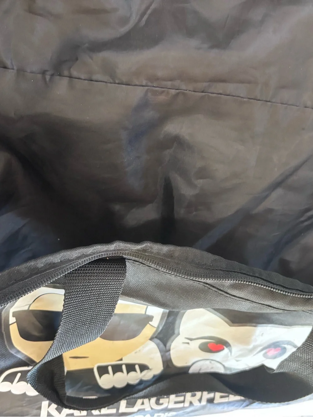 KARL LAGERFELD Duffel Bag Weekender Overnight Bag Carry On Gym Vacation Black